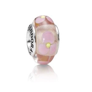 Pink Flower Glass Pandora Charm
